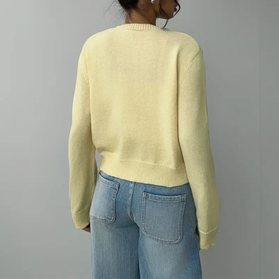 Signe cropped ribbed knit cardigan – image 19