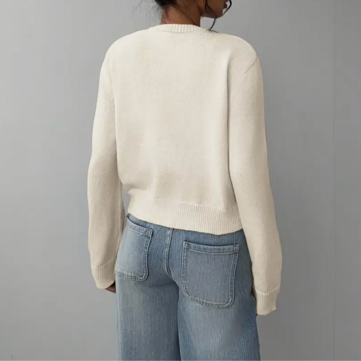 Signe cropped ribbed knit cardigan – image 4