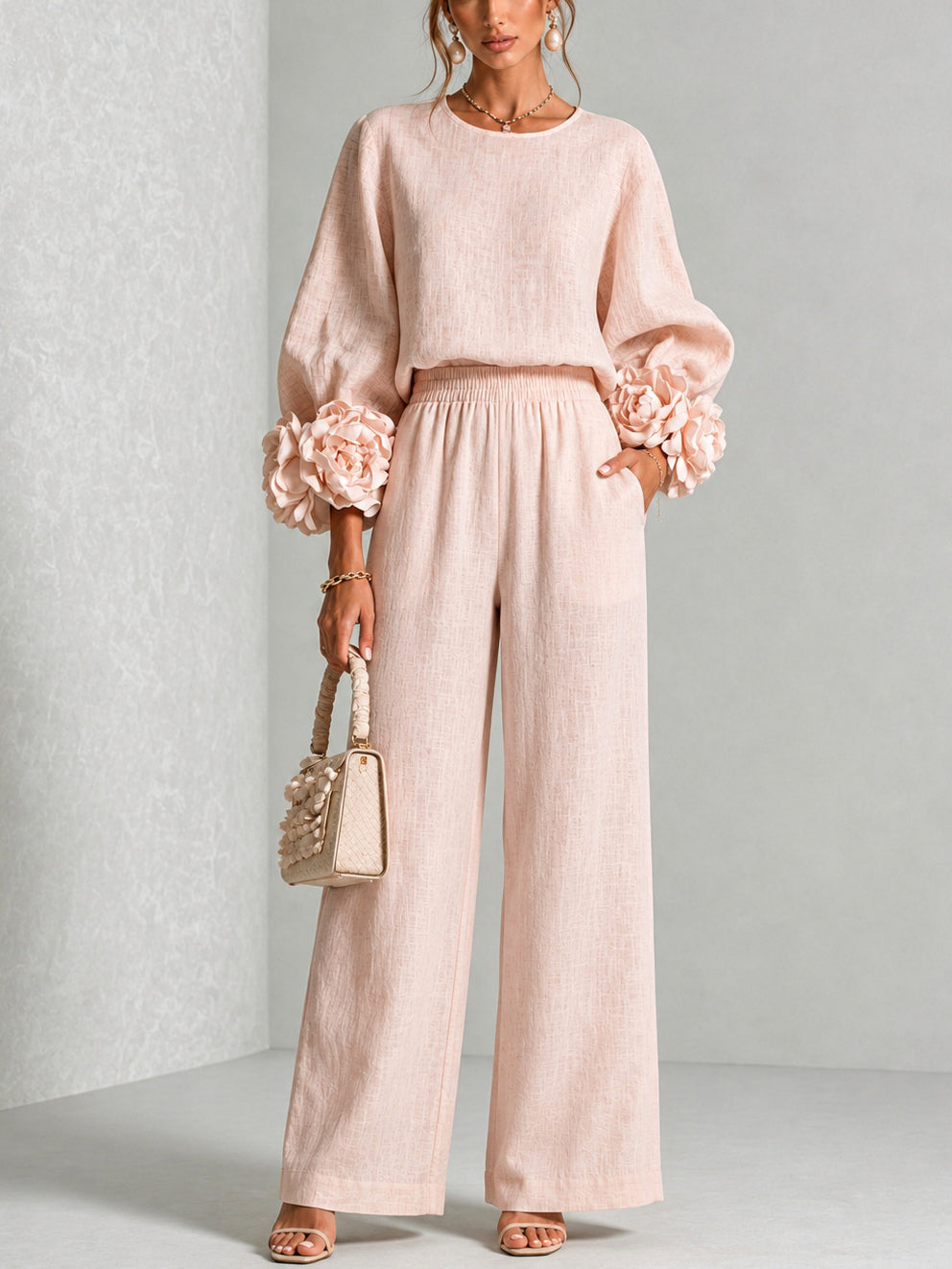 Rosalie two piece set with wide leg trousers