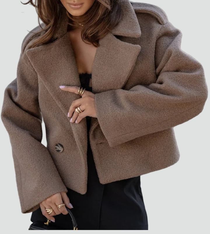 Gwendolyn short double breasted wool coat