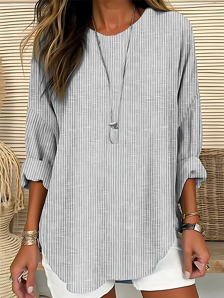 Robin | Elegant Striped Long Sleeve Blouse