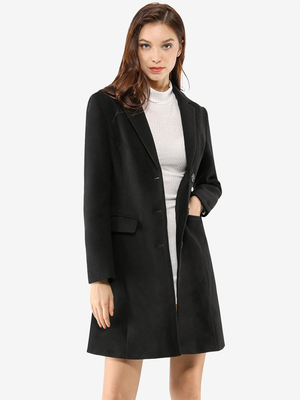 Bertille classic tailored coat with collar – image 2