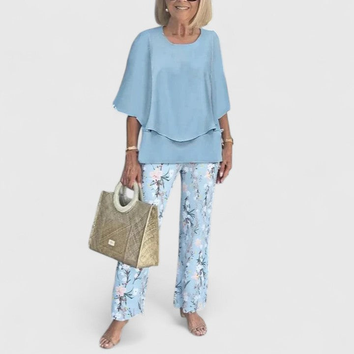 Angela printed two piece set with relaxed trousers – image 9