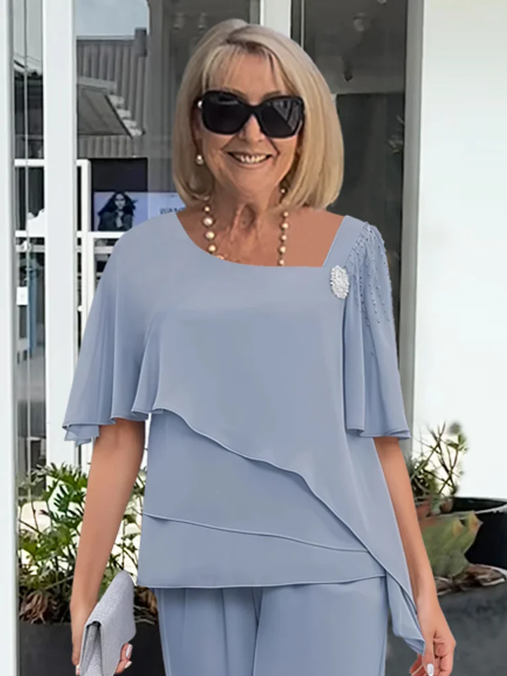Doris evening top and wide leg trousers set – image 3