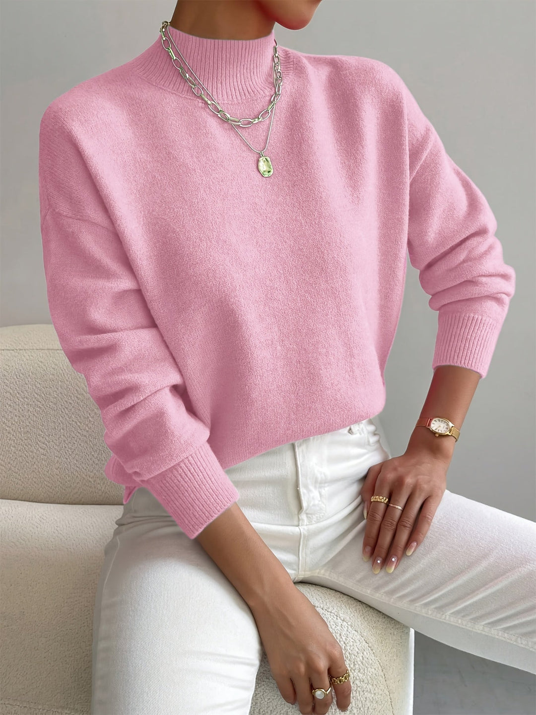 Trine oversized mock neck knit jumper – image 10