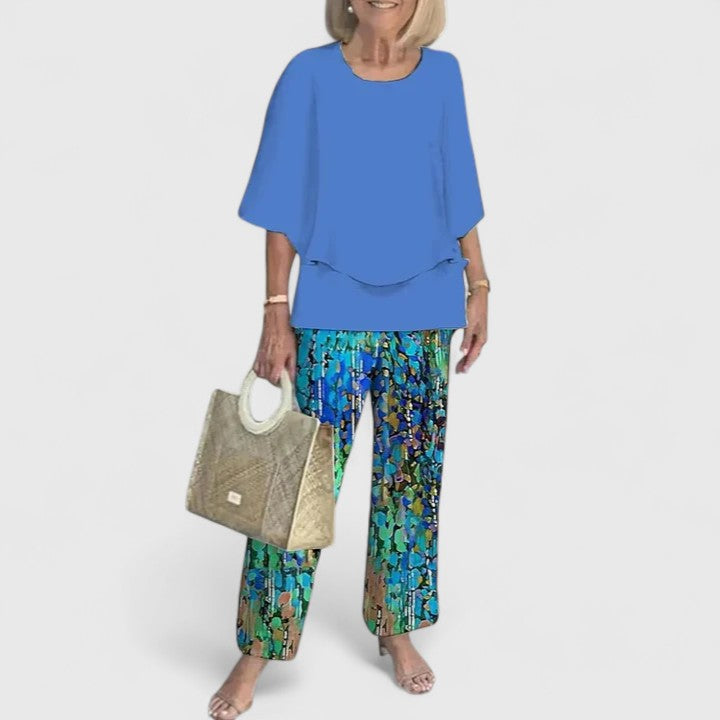 Angela printed two piece set with relaxed trousers – image 10