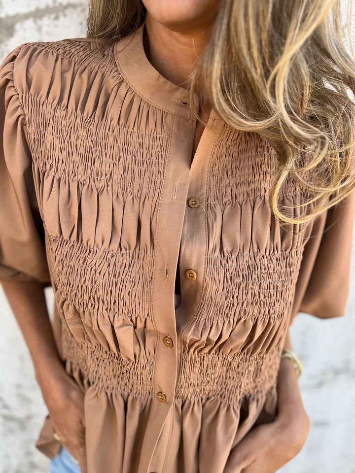 Rosalyn pleated button up blouse – image 7