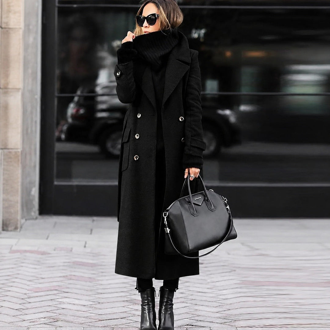 Helene long winter coat in grey