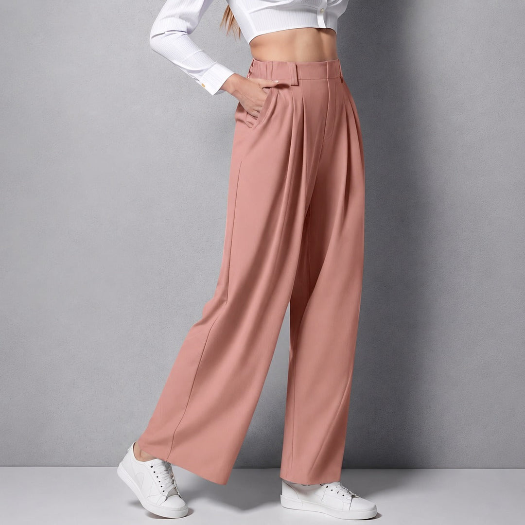 Montana straight leg trousers with elastic waist