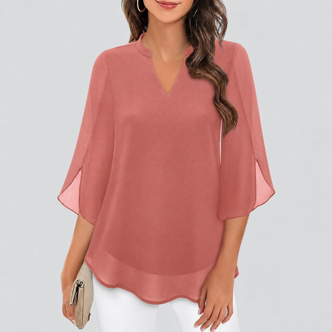 Ella split sleeve blouse in pink