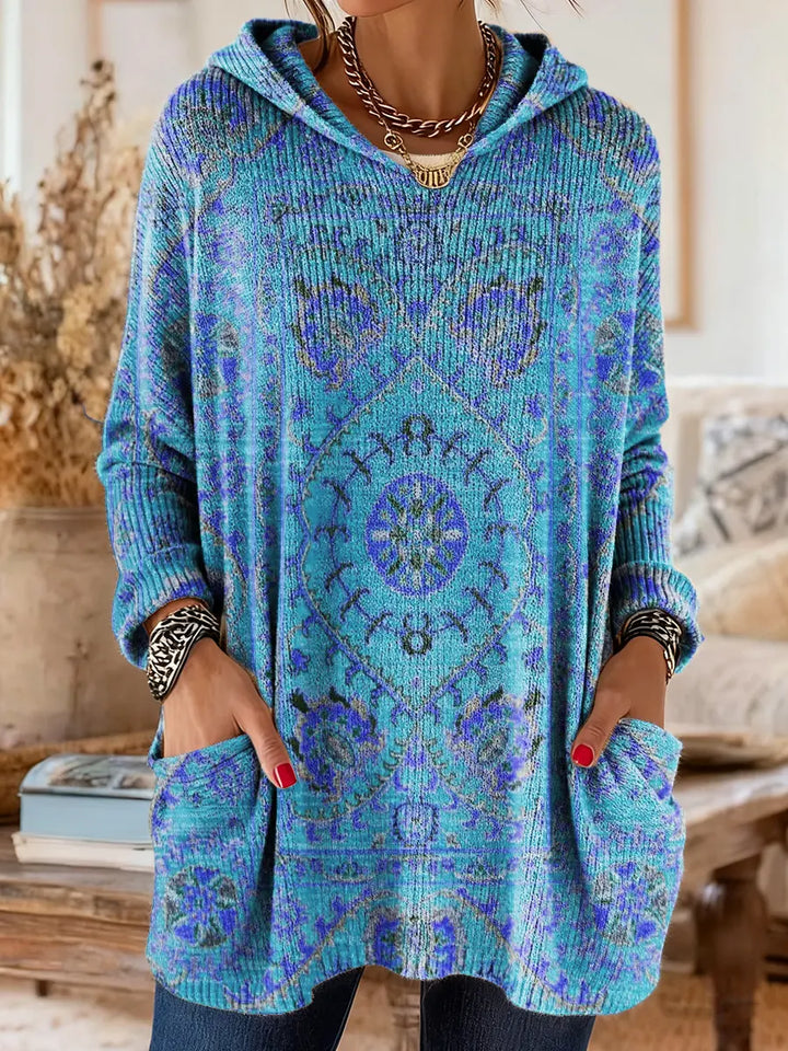 Elise hooded boho print knit tunic jumper – image 10