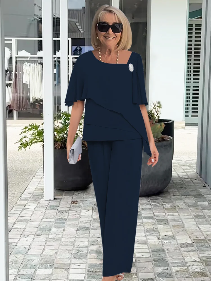 Doris evening top and wide leg trousers set – image 2
