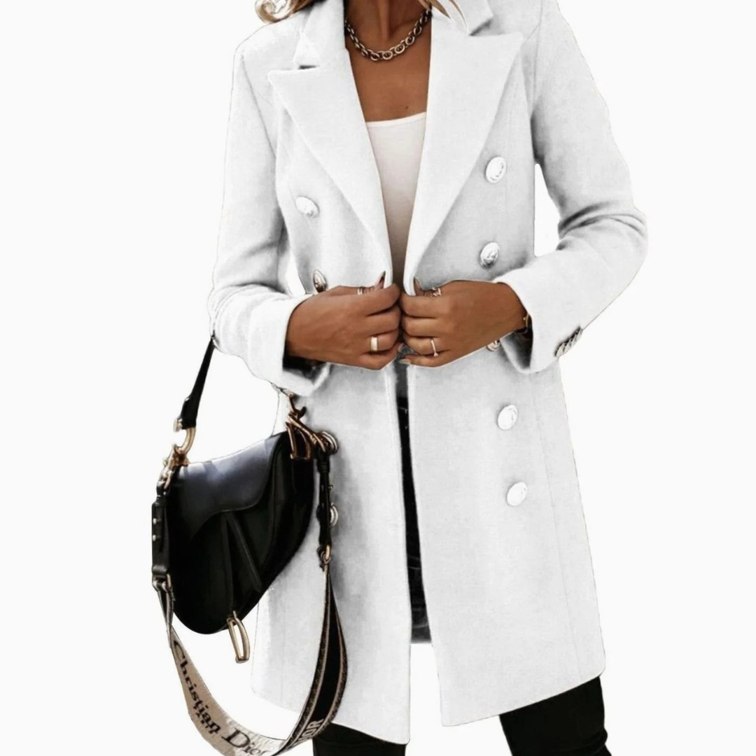Aileen double breasted winter coat, collar detail