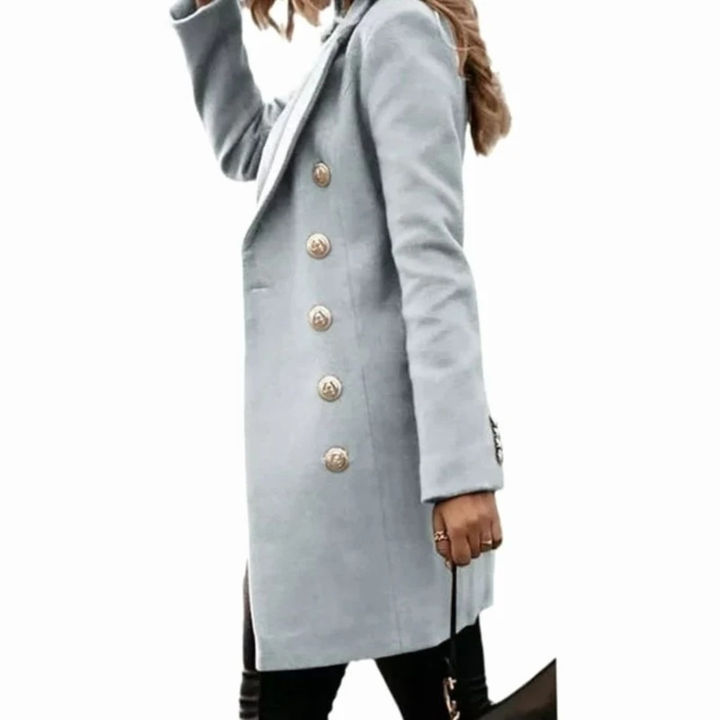 Aileen double breasted winter coat, front view