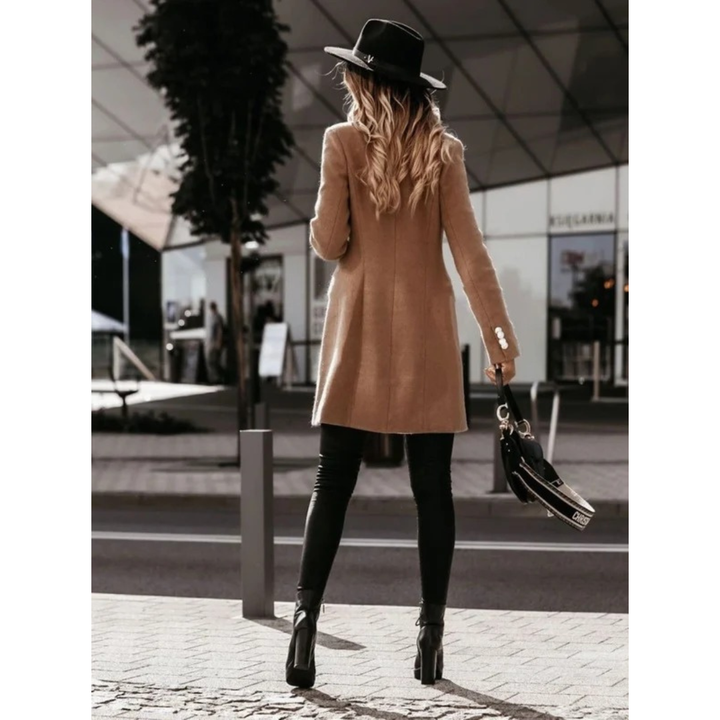 Aileen double breasted winter coat, styled view