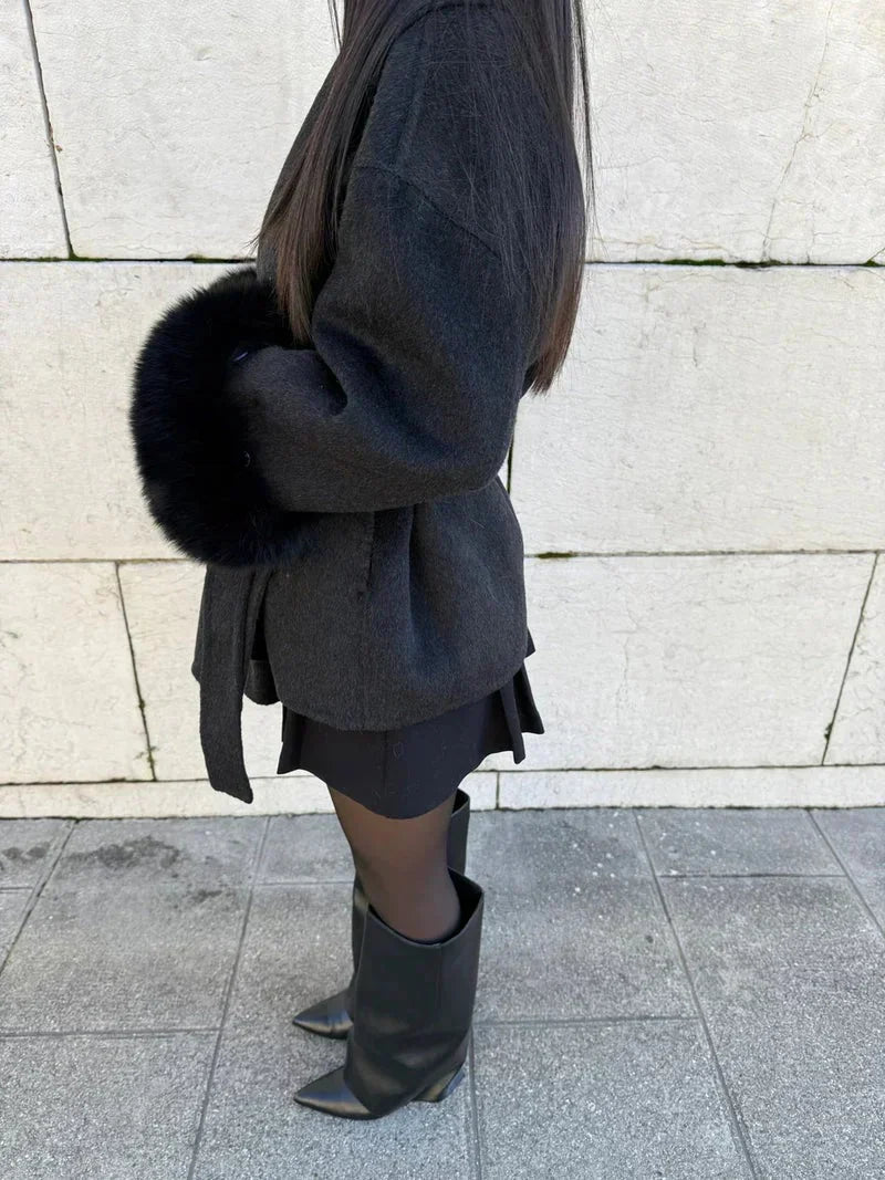 Aurelie belted oversized wool coat – image 10