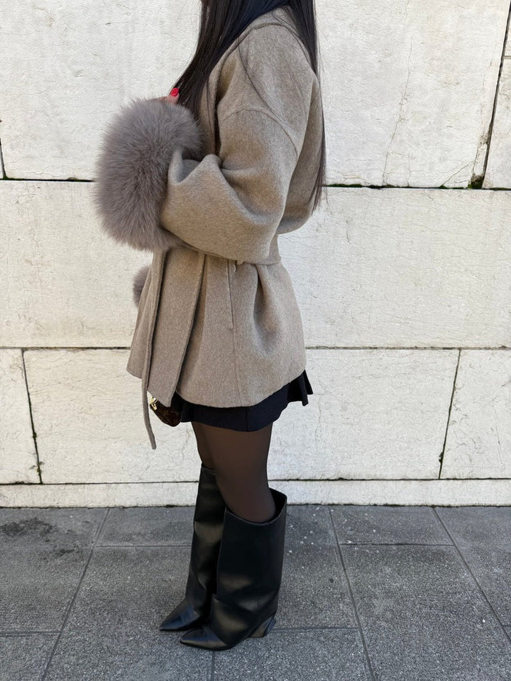 Aurelie belted oversized wool coat – image 2