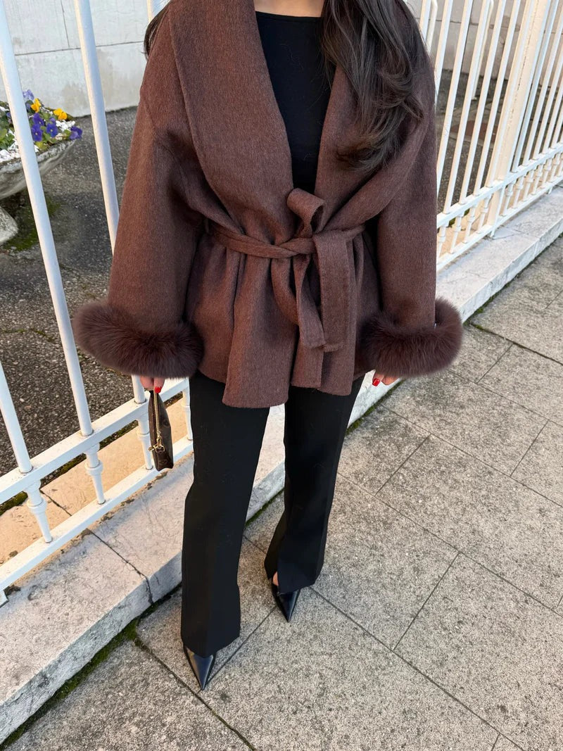 Aurelie belted oversized wool coat – image 4