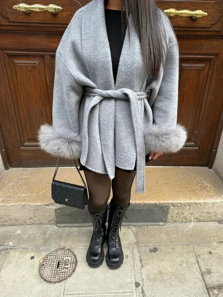 Aurelie belted oversized wool coat – image 6