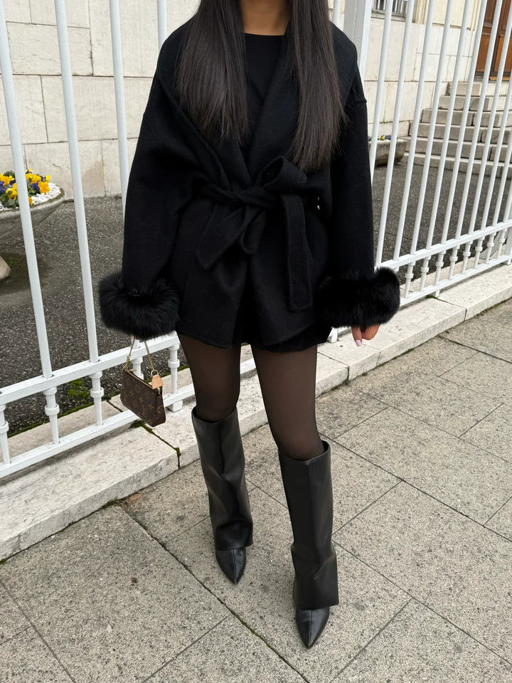 Aurelie belted oversized wool coat – image 9