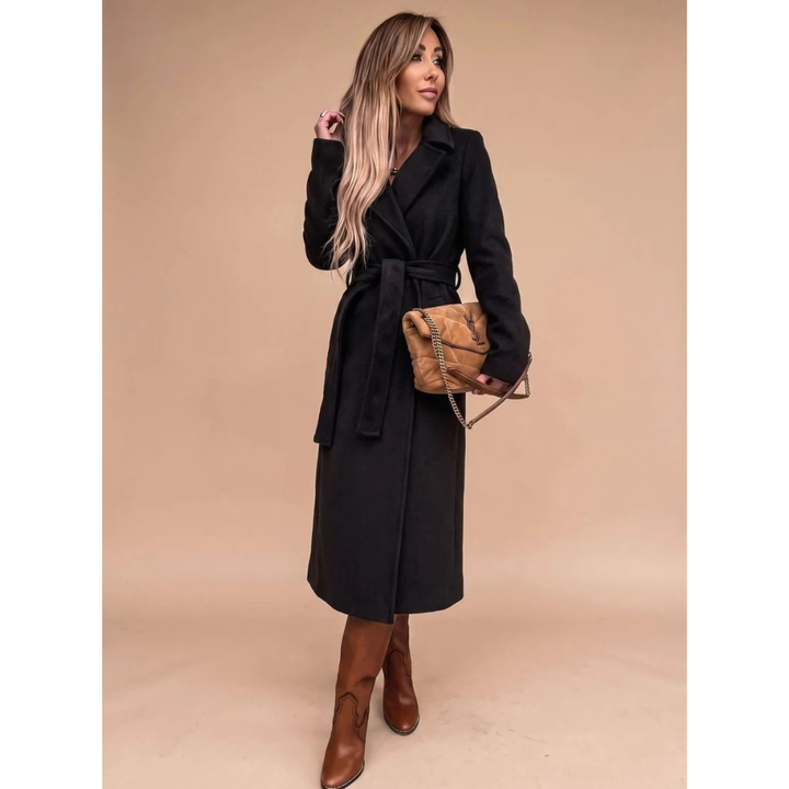 Amadea belted winter coat with collar