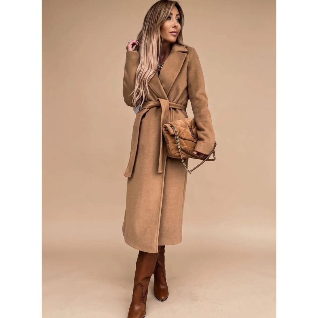 Amadea belted winter coat, front view