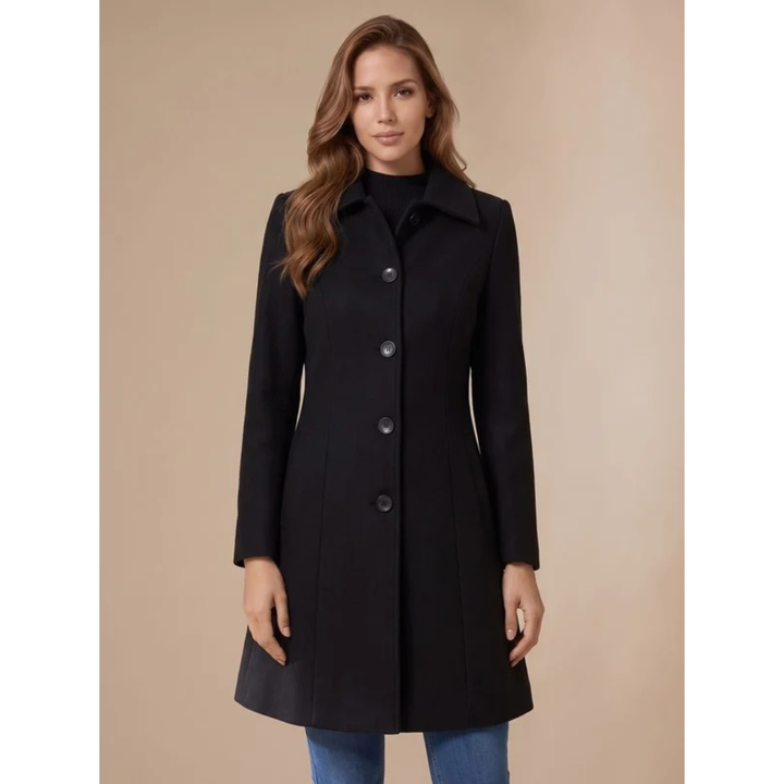 Amea longline trench coat, back view