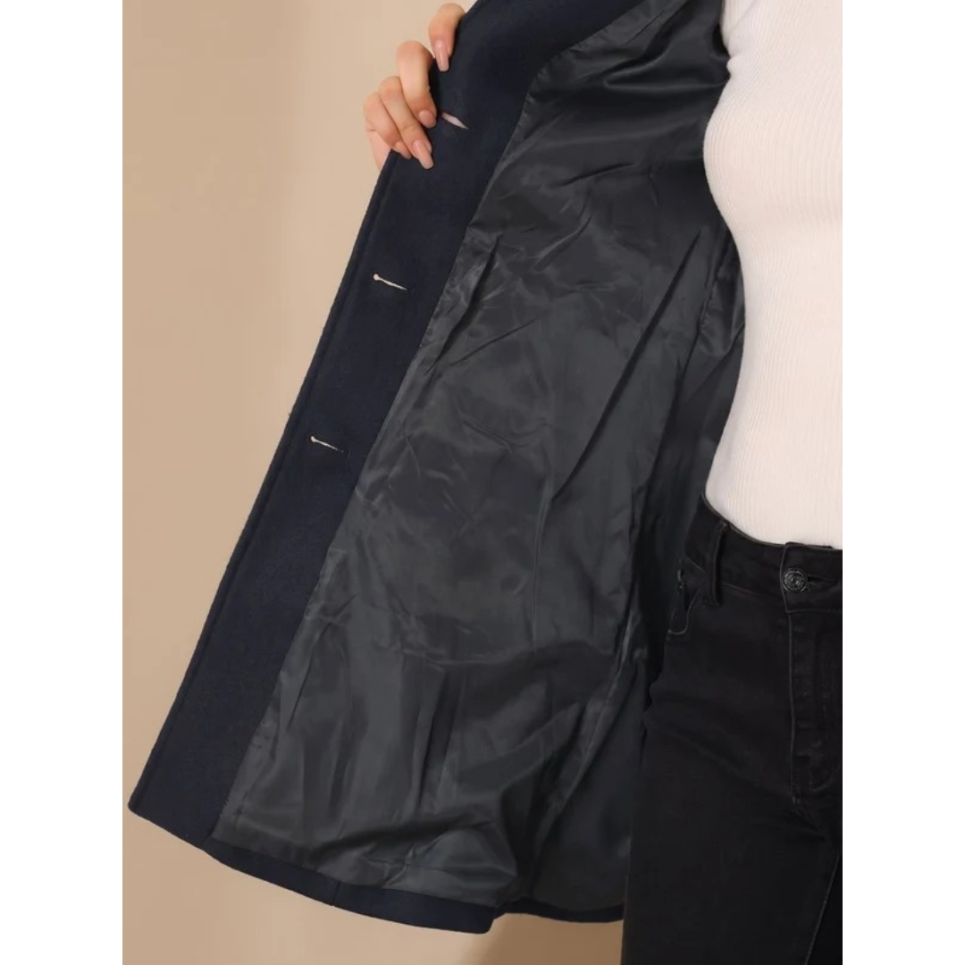 Amea longline trench coat, fabric detail