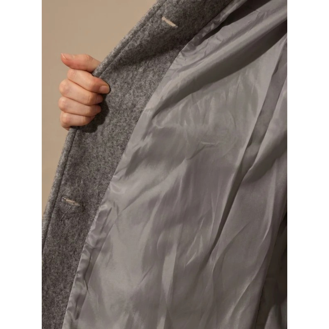 Amea longline trench coat in grey