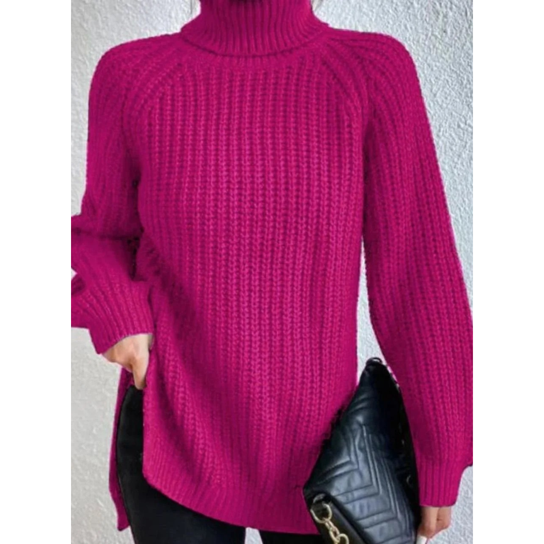 Annegret oversized roll neck jumper in green