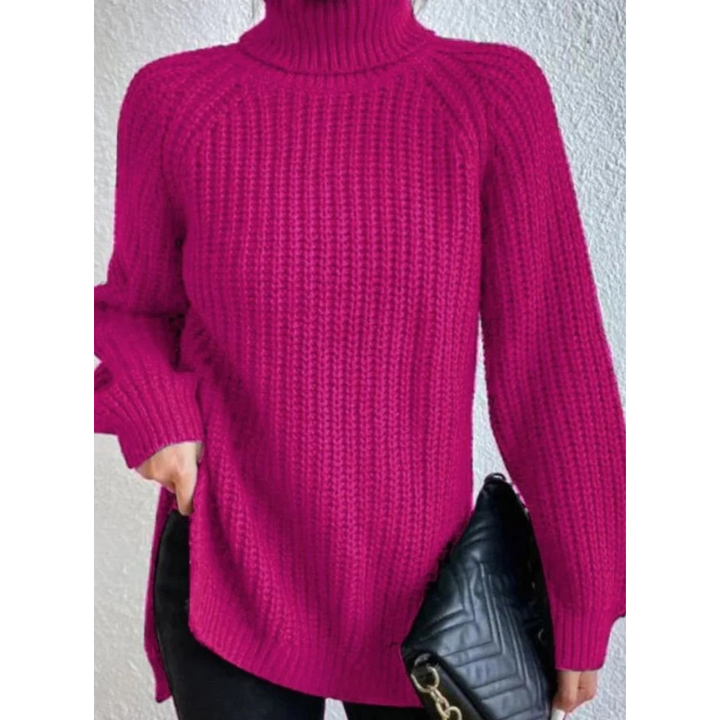 Annegret oversized roll neck jumper in green