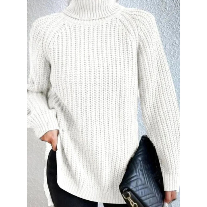 Annegret oversized roll neck jumper in black
