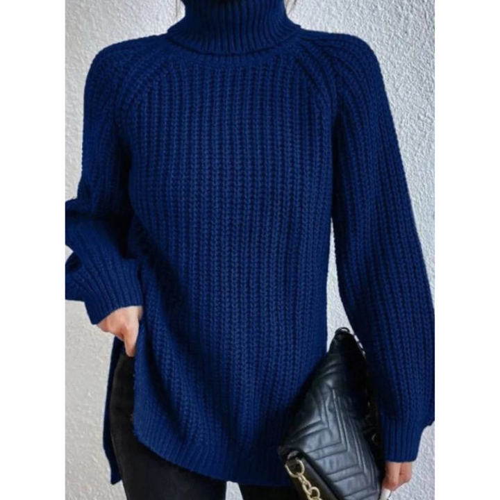 Annegret oversized roll neck jumper in amber