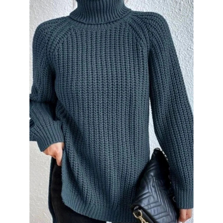 Annegret oversized roll neck jumper in lilac