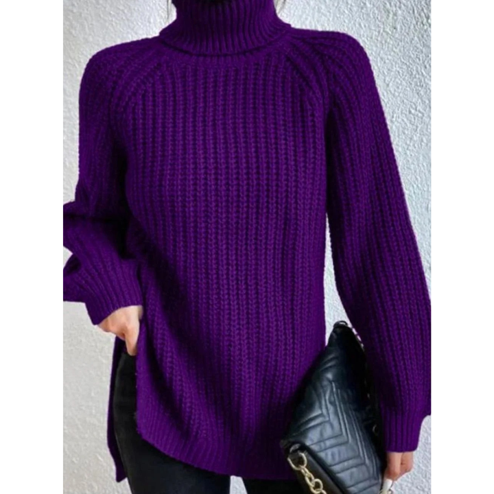 Annegret oversized roll neck jumper in sky blue