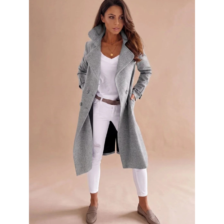 Anouk longline winter coat in brown