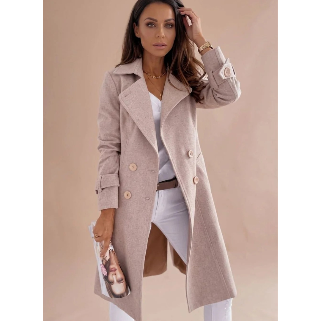 Anouk longline winter coat in grey