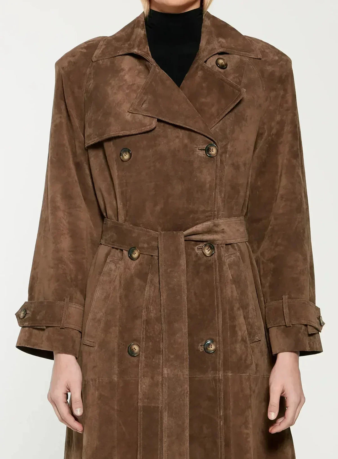 Georgette belted double breasted trench coat – image 3