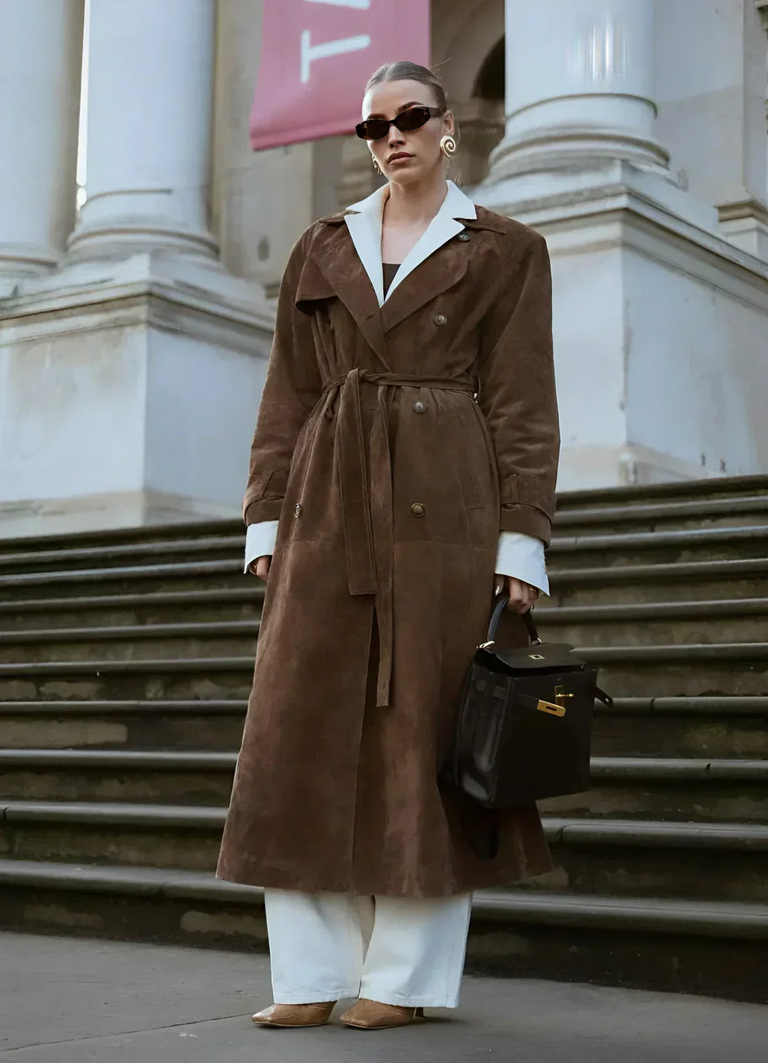 Georgette belted double breasted trench coat – image 5