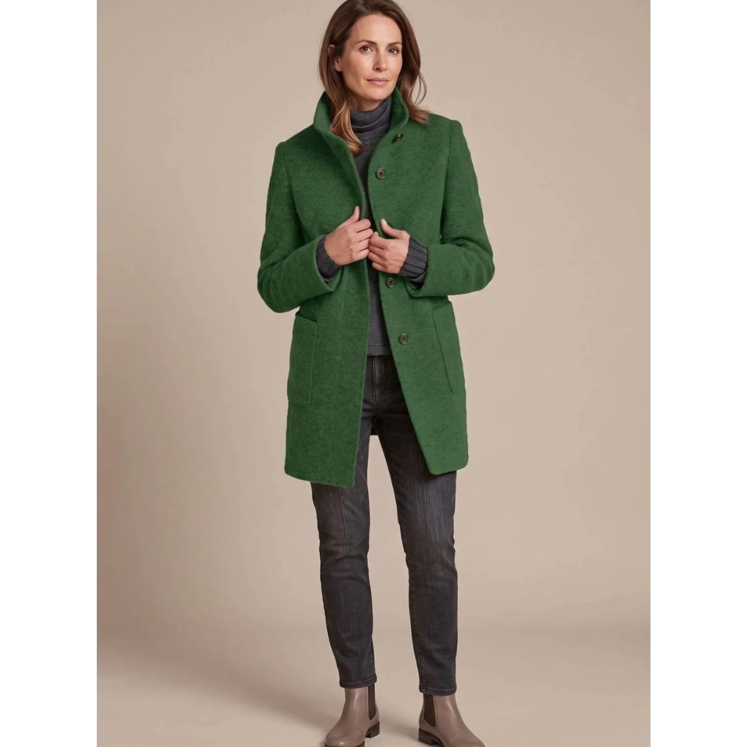 Ariane winter jacket with stand collar and buttons