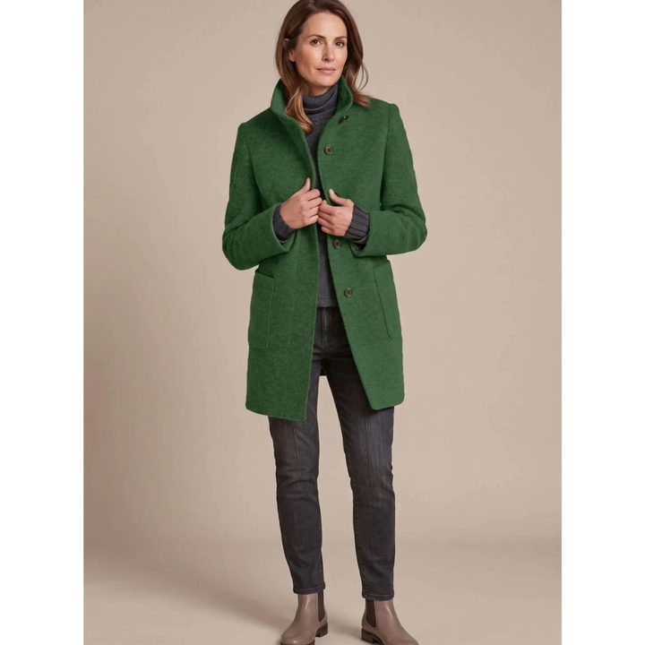 Ariane winter jacket with stand collar and buttons