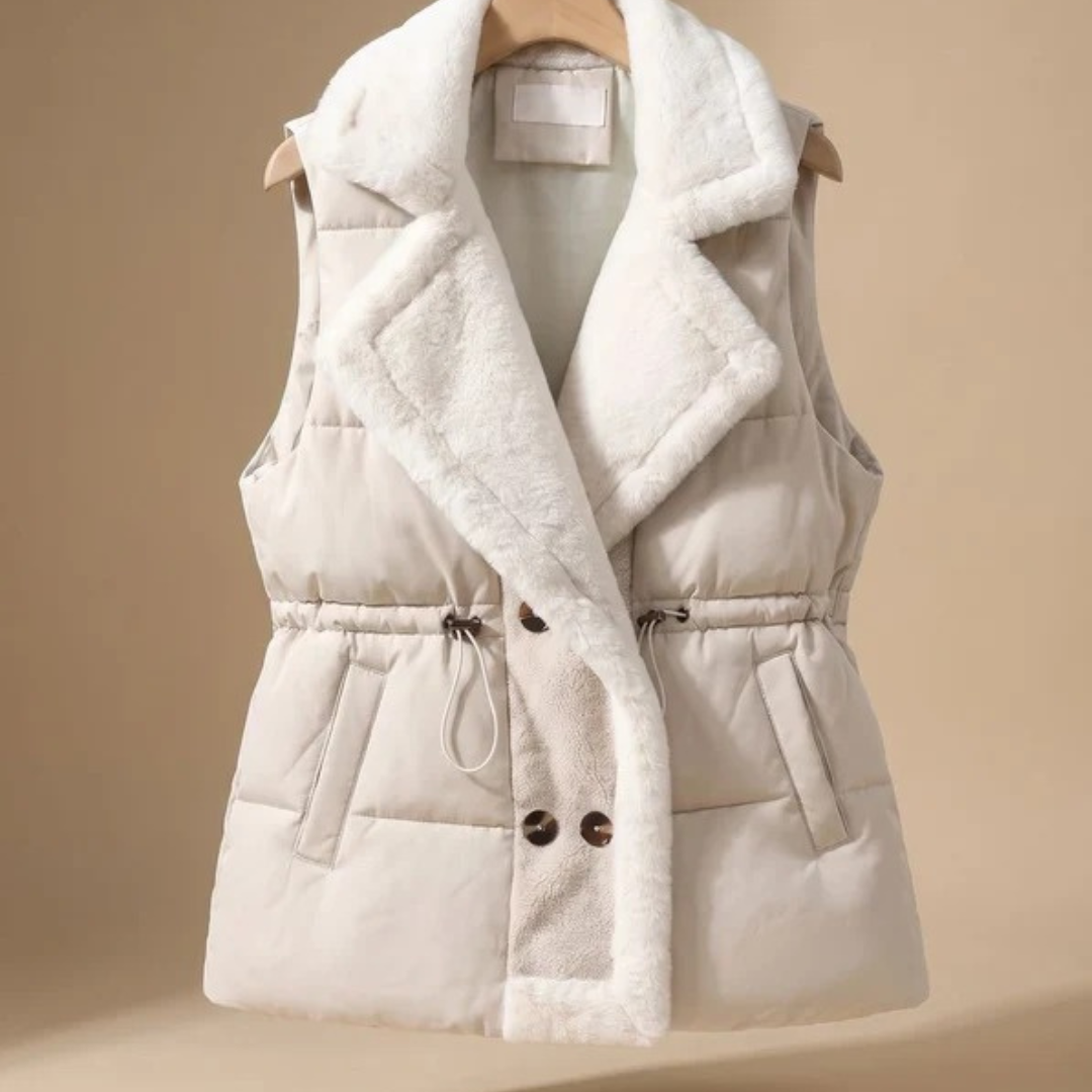 Asya quilted gilet in brown