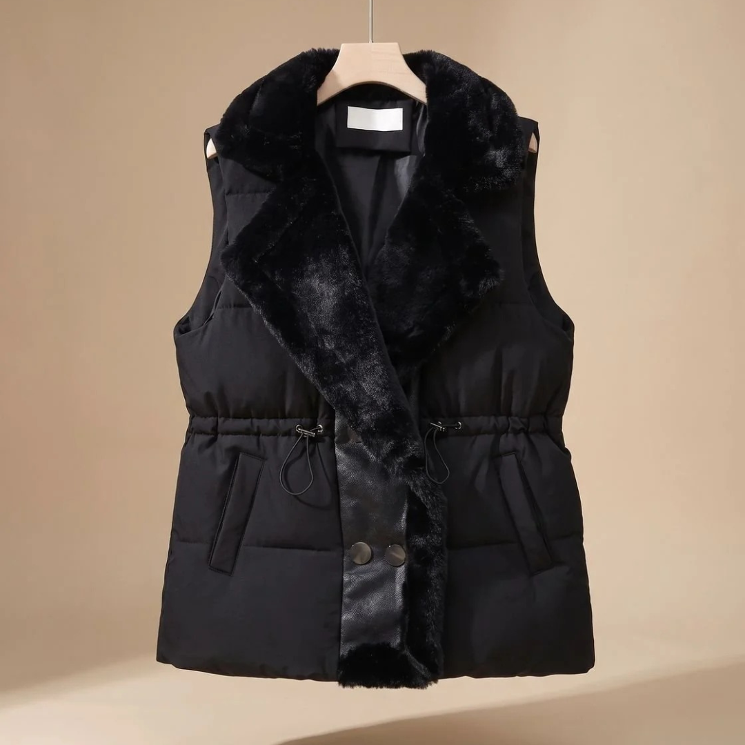 Asya quilted gilet in white