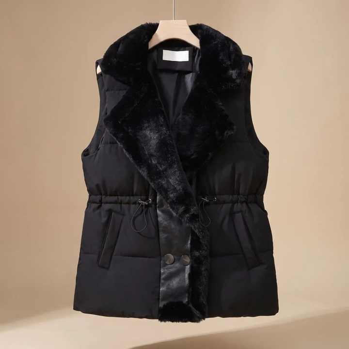 Asya quilted gilet in white