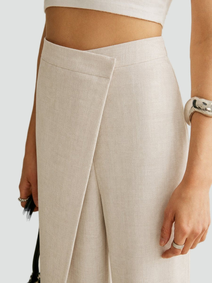 Ramona asymmetric wide leg trousers, back view