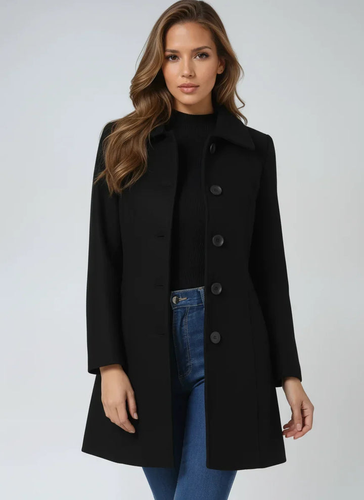 Perrine notch lapel fit and flare trench coat – image 3