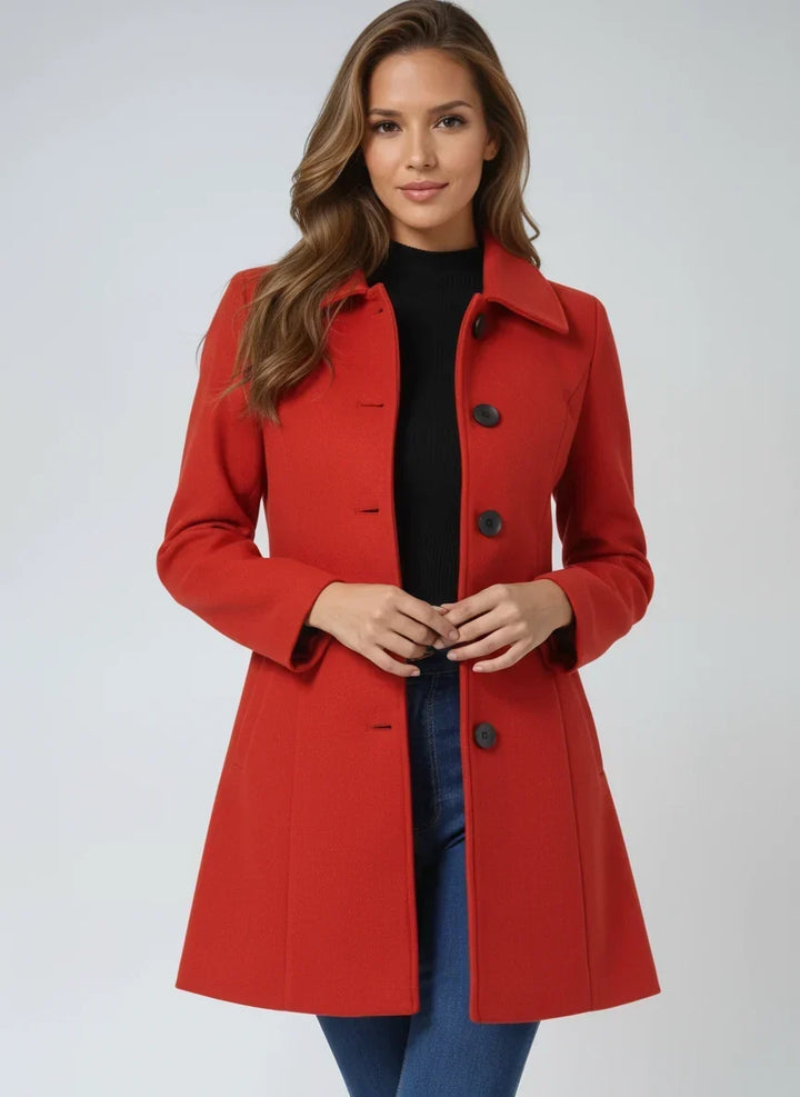 Perrine notch lapel fit and flare trench coat – image 4