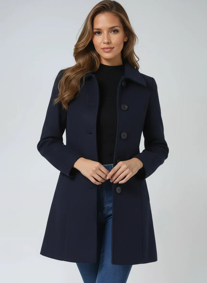 Perrine notch lapel fit and flare trench coat – image 6