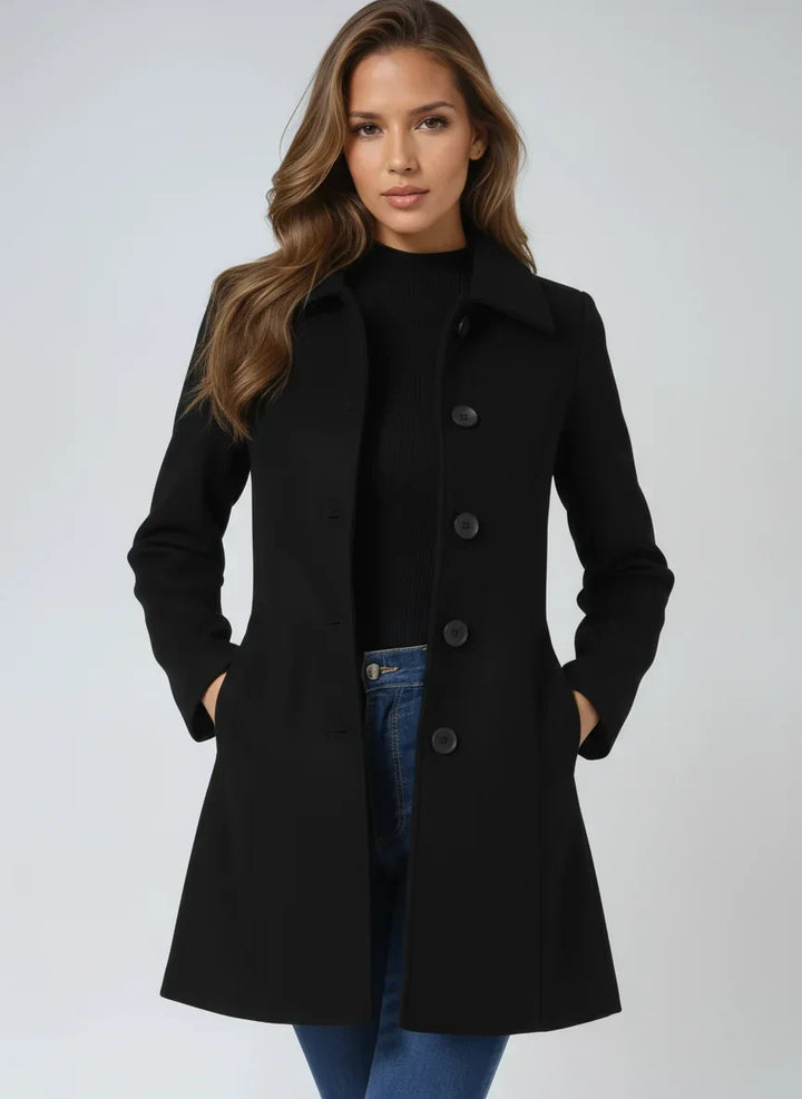 Perrine notch lapel fit and flare trench coat – image 7