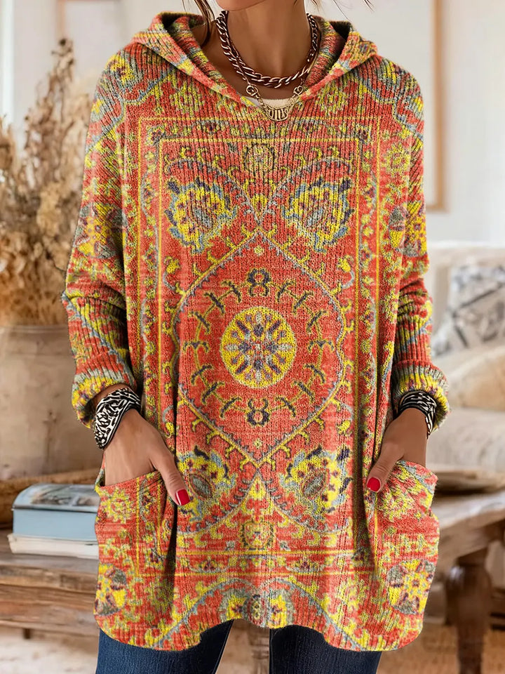 Elise hooded boho print knit tunic jumper – image 3